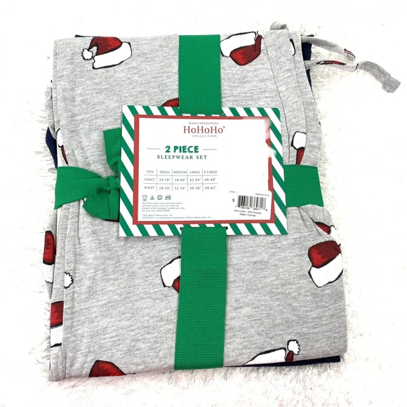 Men’s 2-Piece Holiday Sleepwear Set Basic Resources Hohoho Collection New - Picture 3 of 7